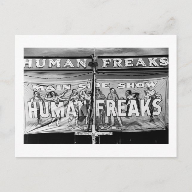 Freak Show, 1940s Vykort (Framsida)