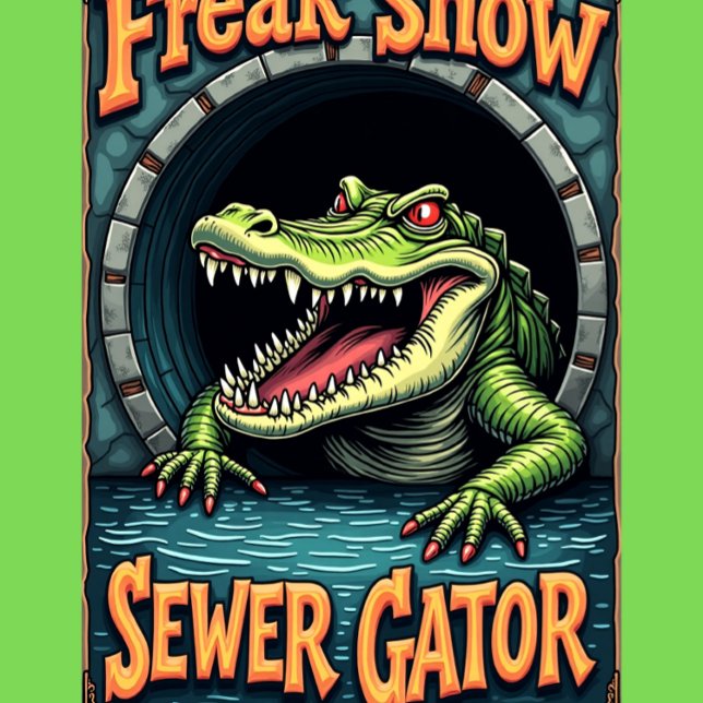 Freak Show Collection Sewer Gator Graphic  T Shirt (Skapare uppladdad)