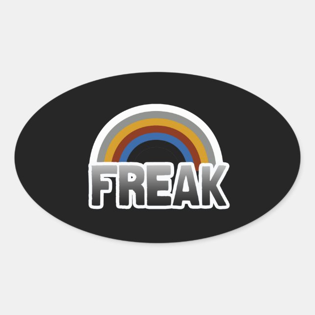 Freak Stolt Ovalt Klistermärke (Framsida)