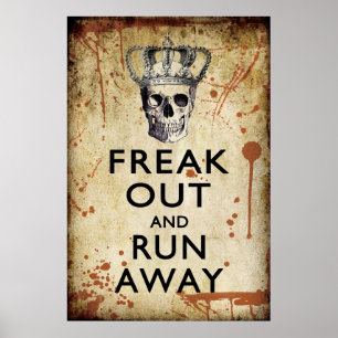 Freak ut och Away Halloween för springa affisch
