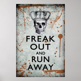 Freak ut och Springa Away Halloween Poster