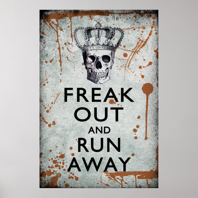 Freak ut och Springa Away Halloween Poster (Framsidan)