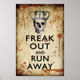 Freak ut och Springa Away Halloween Poster