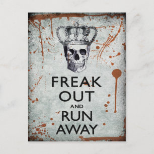 Freak ut och Springa bort Halloween-vykort Vykort