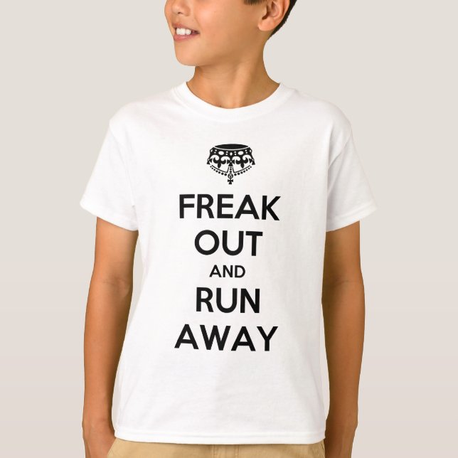 Freaken ut kör Away behållalugn bär på Tee Shirt (Framsida)