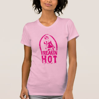 Freakin hoade tanktop för flickalogotypshock rosa t-shirt