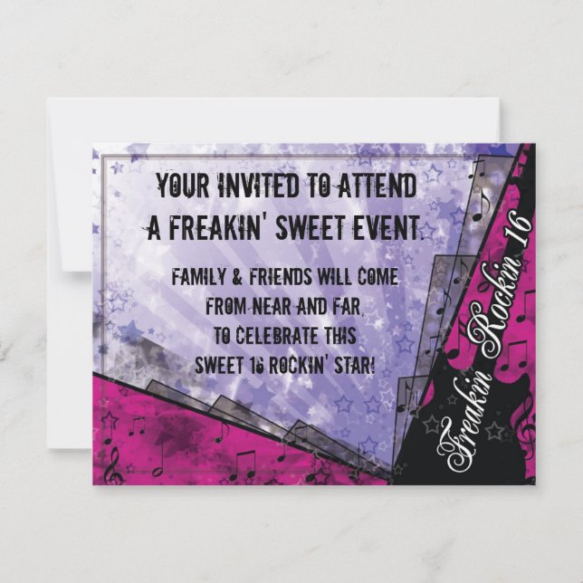 Freakin Rockin 16:e födelsedagen Inbjudningar (Framsida)