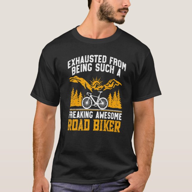 Freaking Awesome Road Biker Cycling Biking Cyclist T Shirt (Framsida)