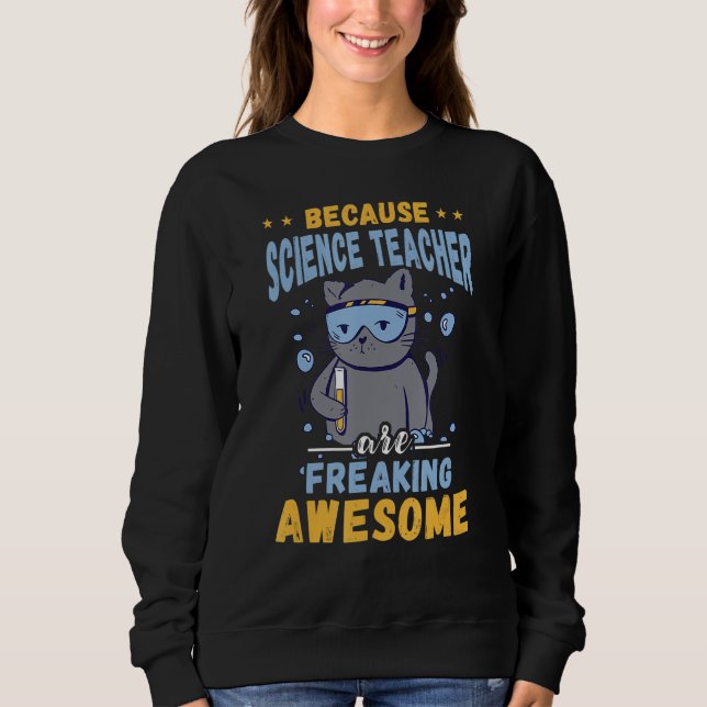 Freaking Fantastisk Science Teacher Cat Chemistry  T Shirt (Framsida)