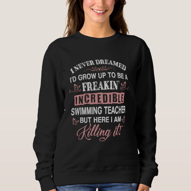 Freaking Fantastisk Swimming Teacher Funny Quote V T Shirt (Framsida)