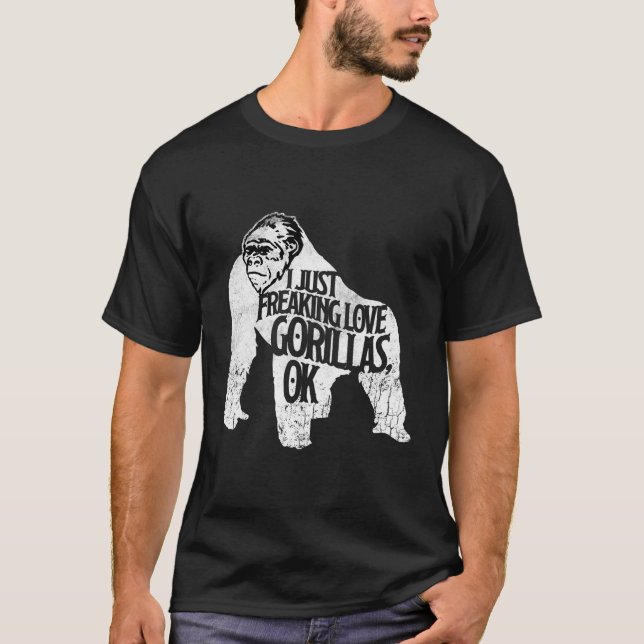 Freaking Kärlek Cute Gorillas Crewnackmonkey Zoo T Shirt (Framsida)
