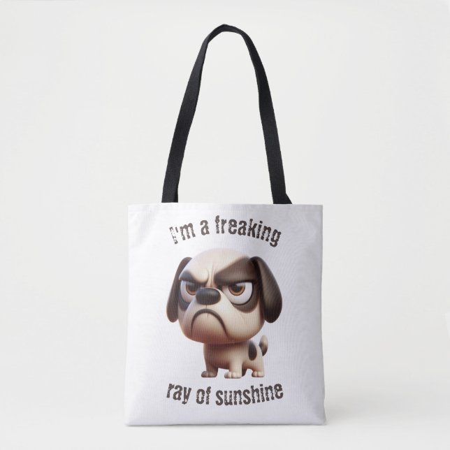 Freaking Ray of Sunshine Puppy Tote Tygkasse (Framsida)