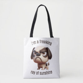 Freaking Ray of Sunshine Valp Totebag Tygkasse