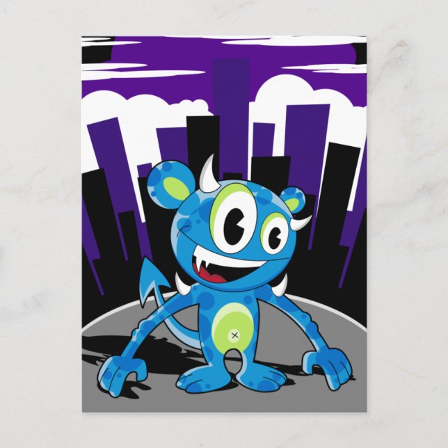 Freaky Blue Monster-vykort Vykort (Framsida)