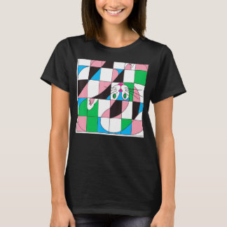 Freaky cat memme meow kattunge söt kattunge optisk t shirt