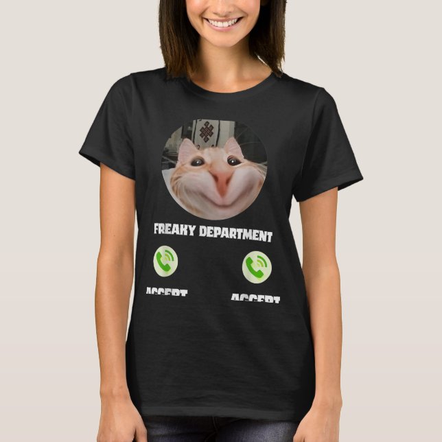 Freaky Cat-samtalsnummer Funny Humor Tee (Framsida)