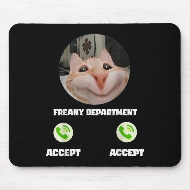 Freaky Cat-samtalsnummer Funny Humor Tee Musmatta (Framsidan)