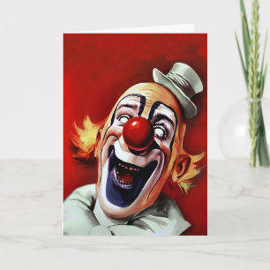 Freaky Clown Birthday Card Helgkort