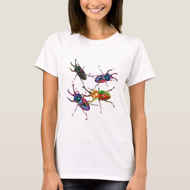 Freaky Coola Rainbow Stag Beetles Tee (Framsida)