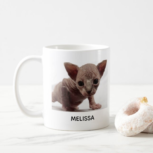 Freaky Cute Furless Sphynx Kitten Kaffemugg (Med munk)