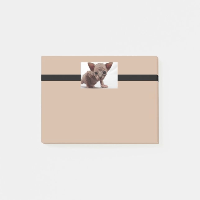 Freaky Cute Furless Sphynx Kitten Post-it Block (Framsida)