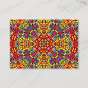 Freaky Kaleidoscope för Tiki röd vintageFractal Visitkort