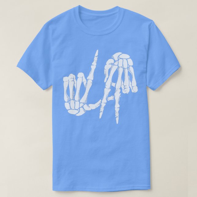 Freaky Los Angeles Hand Sign Skeleton La TShirt 3 T Shirt (Design framsida)
