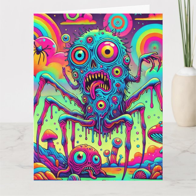Freaky Roligt Psychedelic Creeper Kort (Framsida)