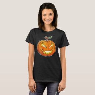 Freaky Tecknad Jack-O-Lantern (svart) T Shirt