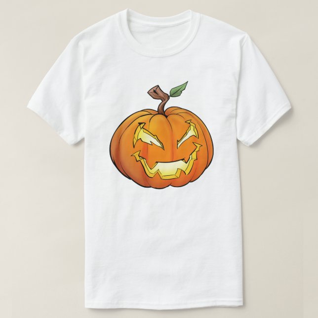 Freaky Tecknad Jack-O-Lantern T Shirt (Design framsida)