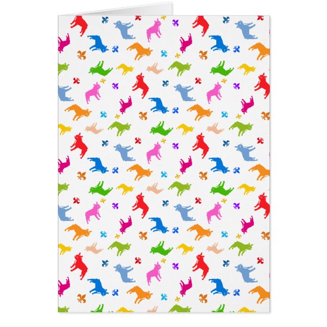 Freches Frenchie Muster Hälsningskort (Framsidan)