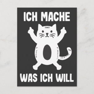 Freches Kätzchen Lustige Katze Rebell Mittelfinger Vykort