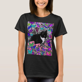 Freckles in Butterflies II - Tuxedo Cat Tee Shirt