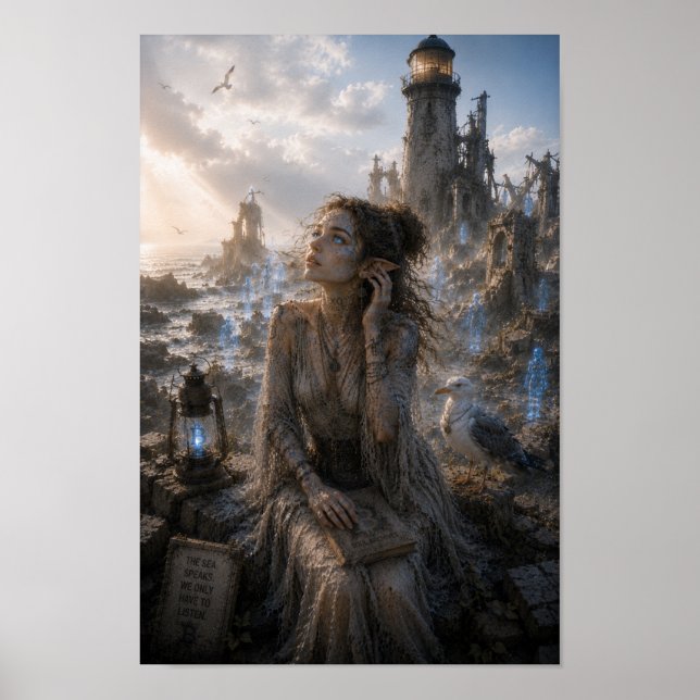 Fred / Andlig Lyssnare / Gammal Fyrtorn Poster (Framsidan)