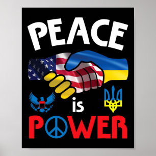 Fred är makt handslag Usa Ukraina enhetlighet till Poster