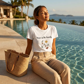 Fred är prioriteten Boho Botanisk Dam T Shirt