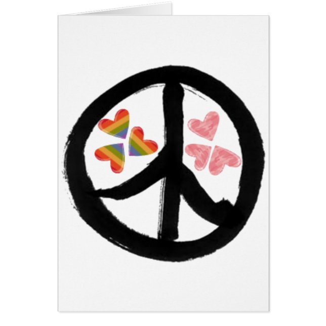 Fred av hjärtor hälsningskort (Framsidan)