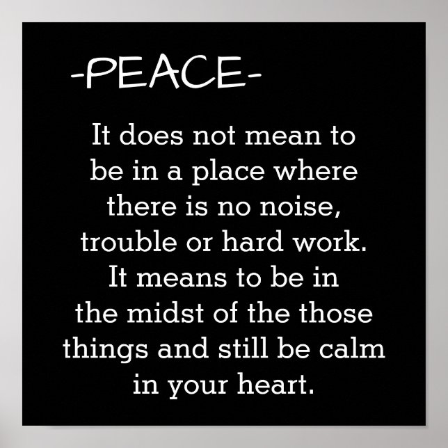 Fred - betyder av - poster utskrift (Framsidan)