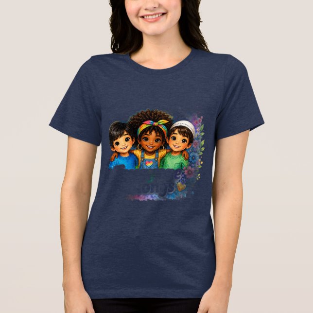 Fred börjar med vänlighet | Diverse Barn Enhet AR T Shirt (Framsida)