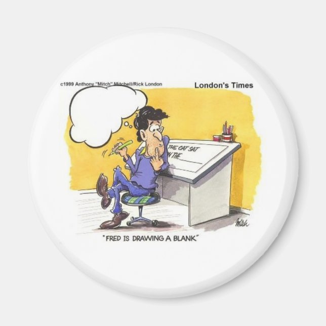 Fred Draws en tom, fräckt Tecknad-gåvor Magnet (Framsidan)