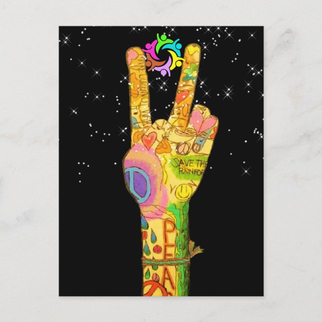 Fred, enighet, teamarbete vykort (Framsida)