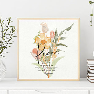 Fred-Filipperna 4:6 Orange blom Poster
