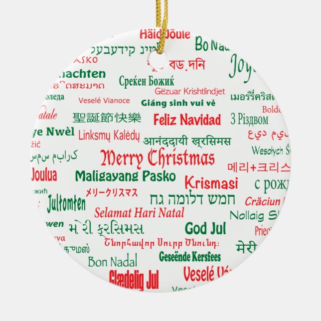 Fred finns till samtidigt lycklig god jul många julgransprydnad keramik (Framsidan)