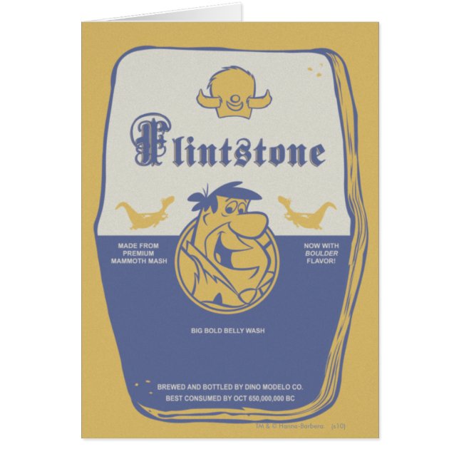 Fred Flintston Big Bold Belly Tvättar Hälsningskort (Framsidan)