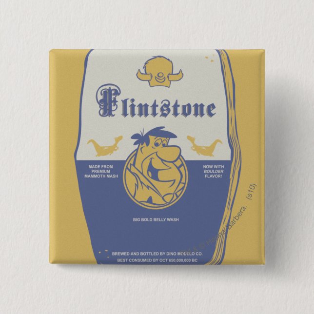 Fred Flintston Big Bold Belly Tvättar Knapp (Framsida)