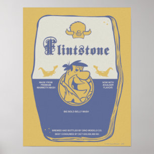 Fred Flintston Big Bold Belly Tvättar Poster