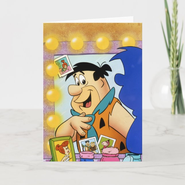 Fred Flintstone tittar i Spegel Kort (Framsida)