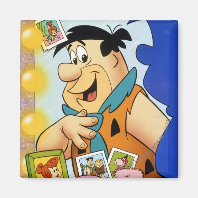 Fred Flintstone tittar i Spegel Magnet (Framsidan)