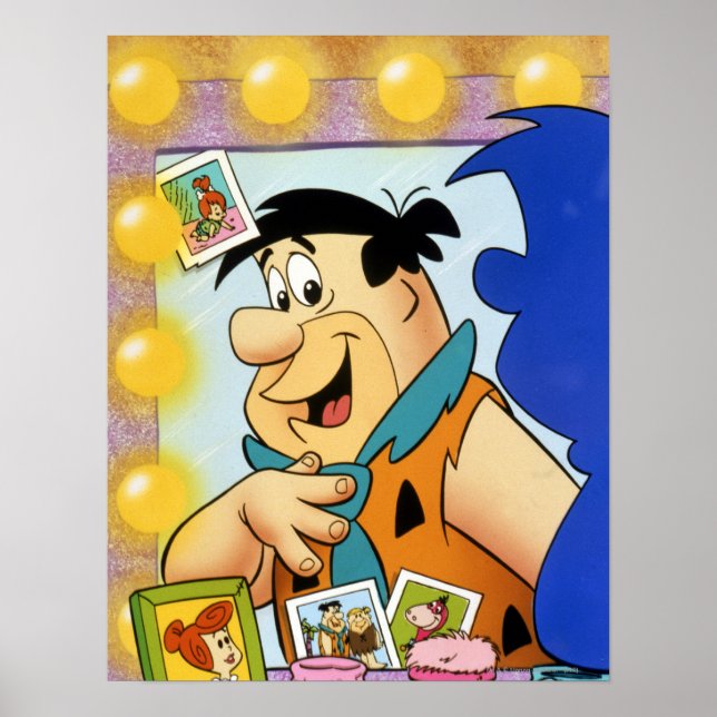 Fred Flintstone tittar i Spegel Poster (Framsidan)