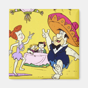 Fred Flintstone Wilma Barney och Betty Fiesta Magnet